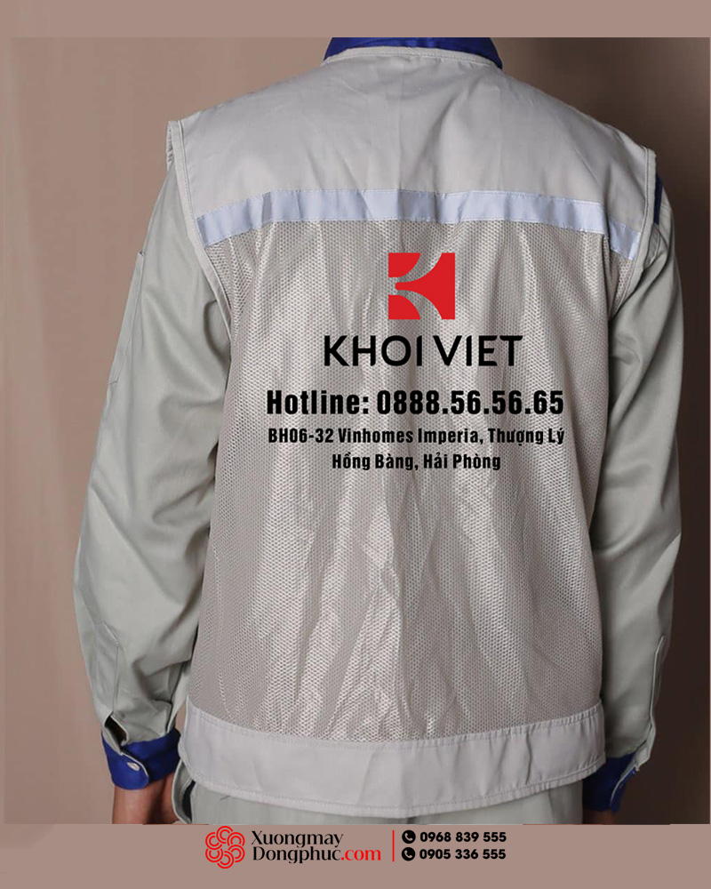 May và in áo gile Công ty Khoi Viet