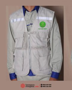 May và in áo gile màu ghi sáng Công ty Đại Lâm Mộc