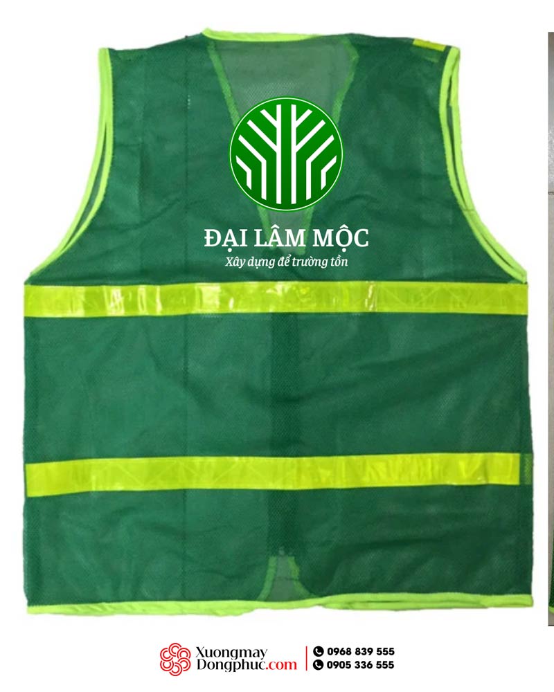 May và in áo gile màu xanh lá cây Công ty Đại Lâm Mộc