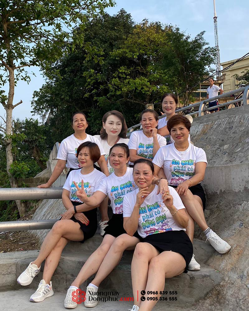 May và in áo phông cổ tròn Ăn chơi phải có đồng bọn màu trắng