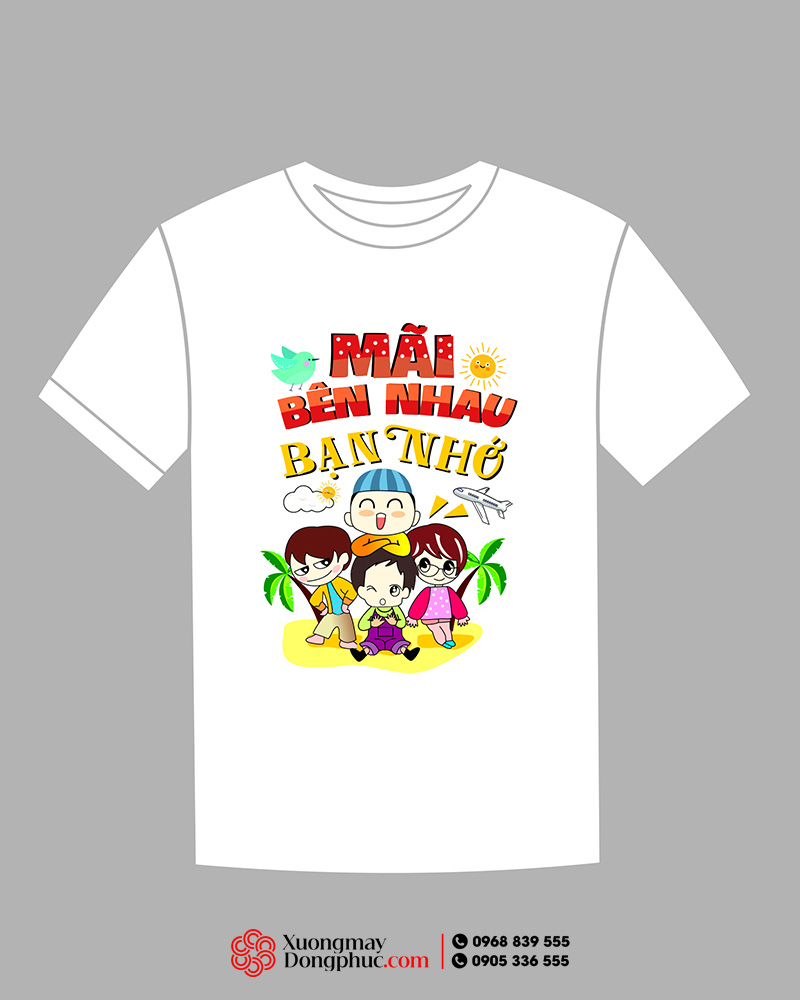 May và in áo phông đồng phục Mãi bên nhau bạn nhé