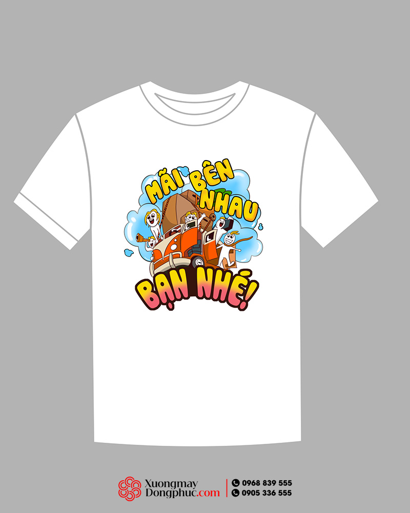 May và in áo phông đồng phục Mãi bên nhau bạn nhé