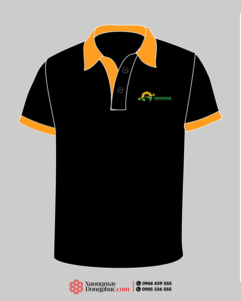 May và in áo phông màu đen Công ty Sunshine