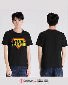 May và in áo phông đồng phục màu đen Captain Save Aho