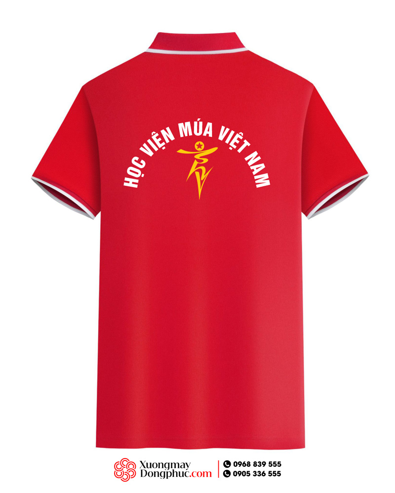 May và in áo phông màu đỏ Học viện múa Việt Nam