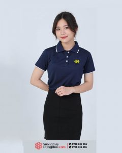 May và in áo phông đồng phục màu tím than BB