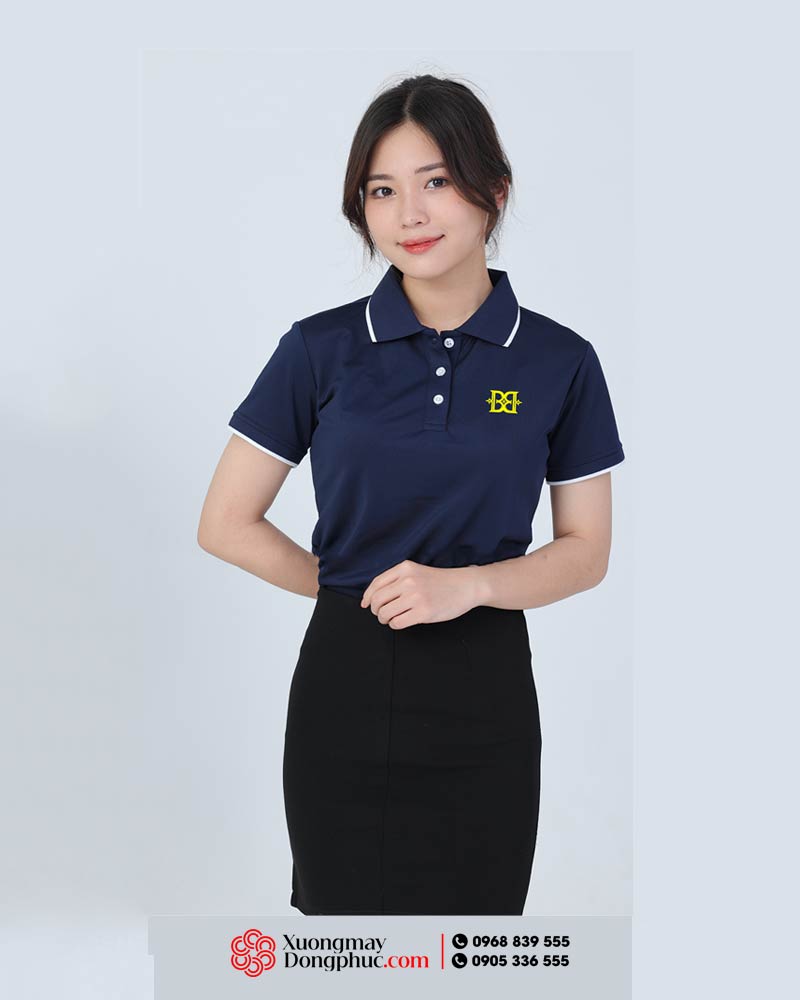 May và in áo phông đồng phục màu tím than BB