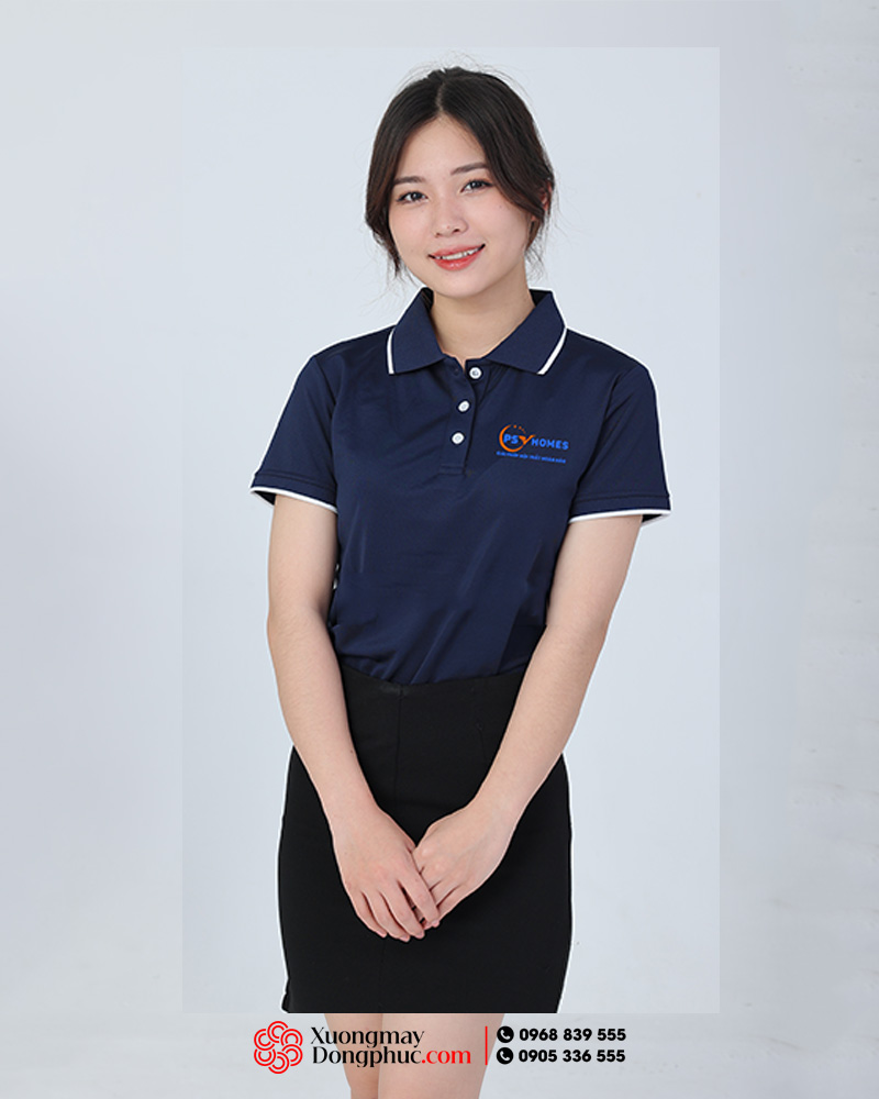 May và in áo phông màu tím than Công ty PSV Home