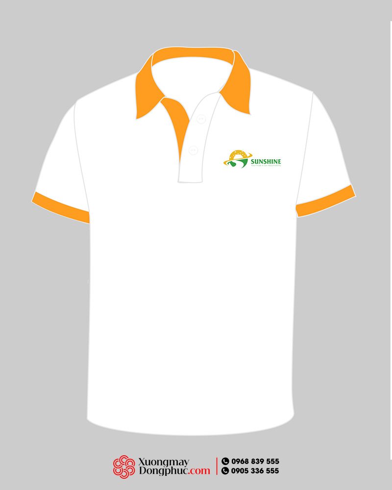 May và in áo phông màu trắng Công ty Sunshine