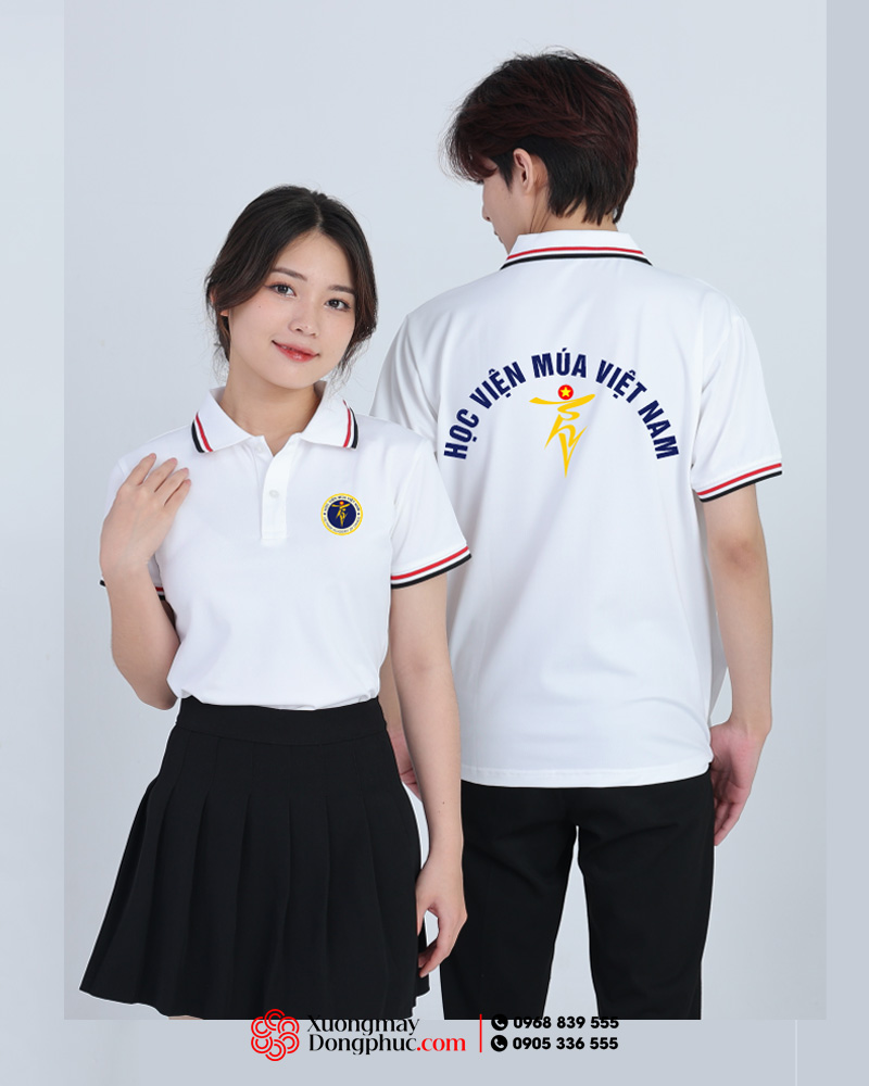 May và in áo phông màu trắng Học viện múa Việt Nam