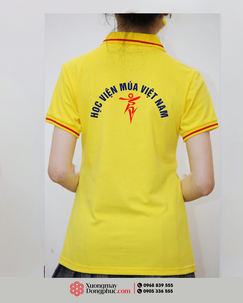 May và in áo phông màu vàng Học viện múa Việt Nam