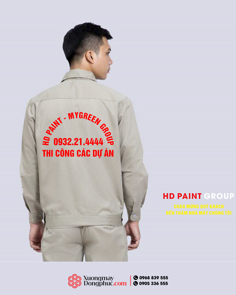May và in đồng phục bảo hộ Công ty HD Paint Mygreen Group