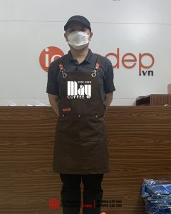 May và in tạp dề Quán May Coffee ESTD.2020