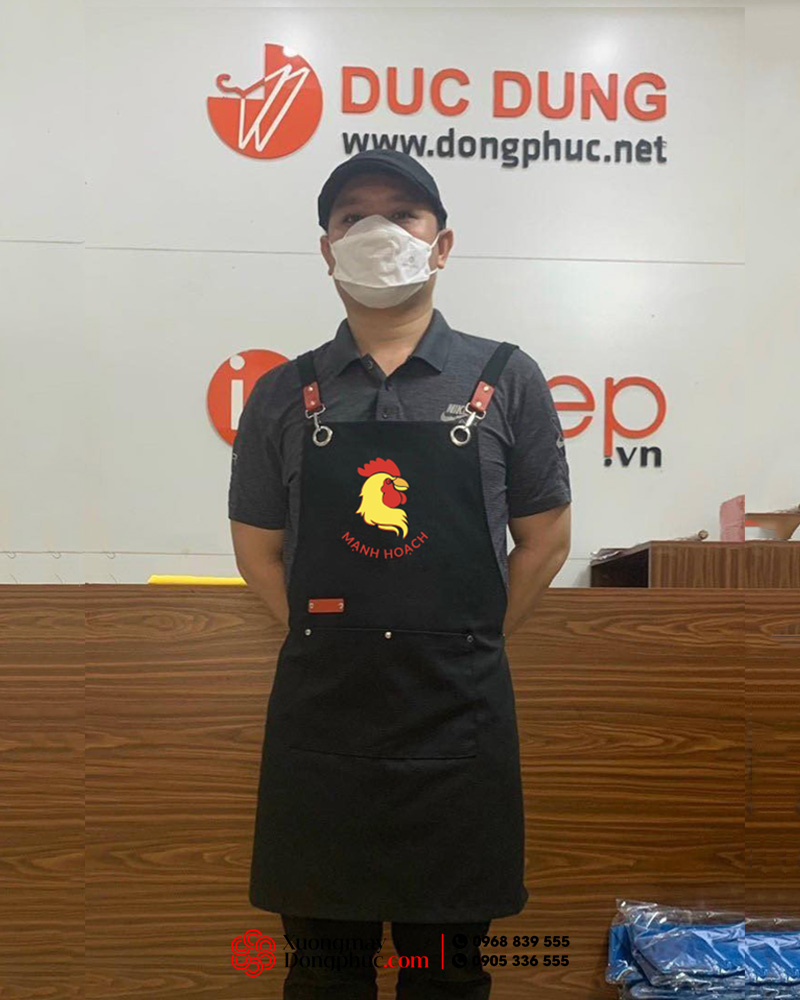 May và in tạp dề Quán Gà Mạnh Hoạch