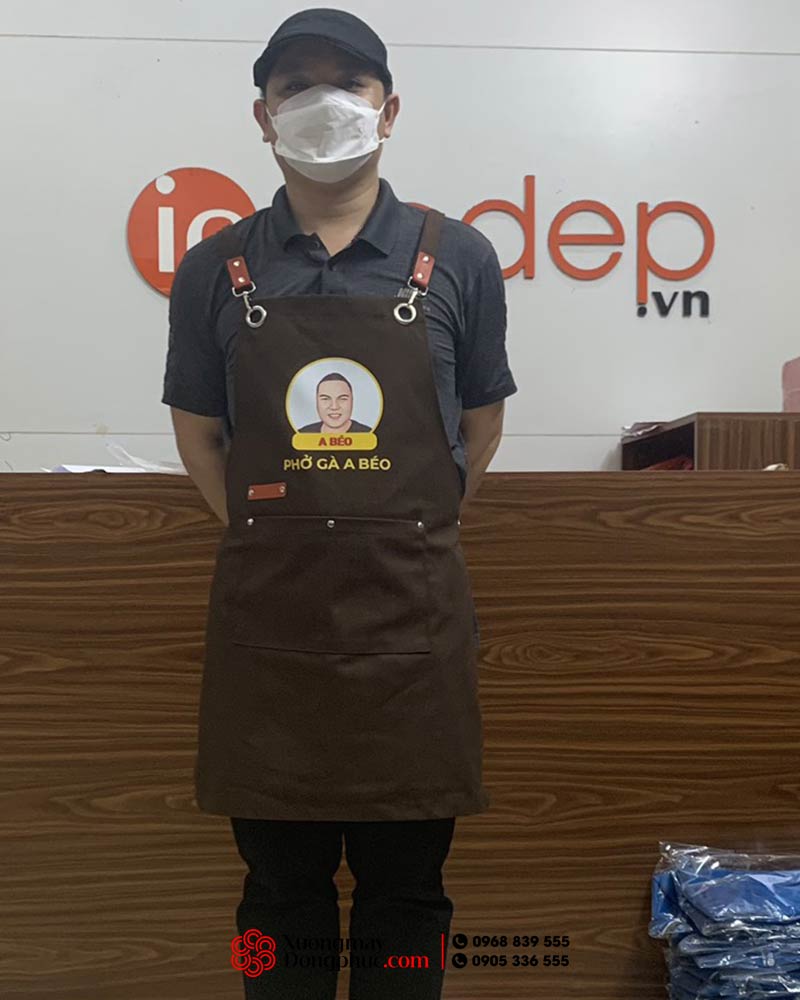 May và in tạp dề Quán Phở gà A Béo