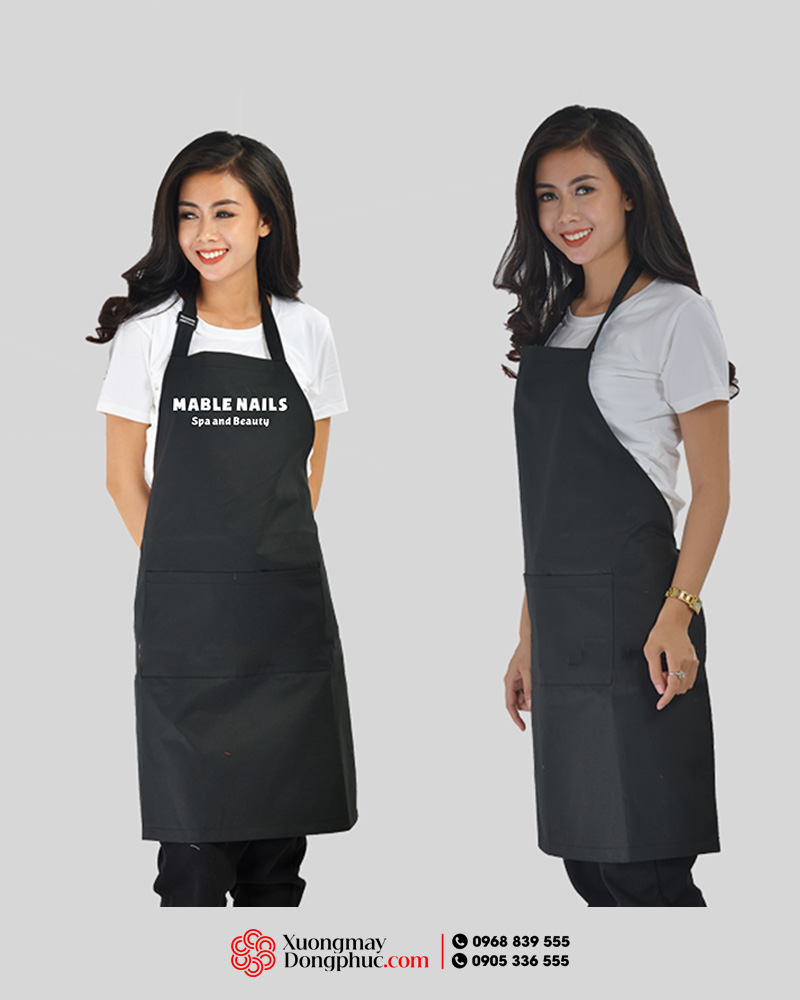 May và in tạp dề Tiệm Mable Nails