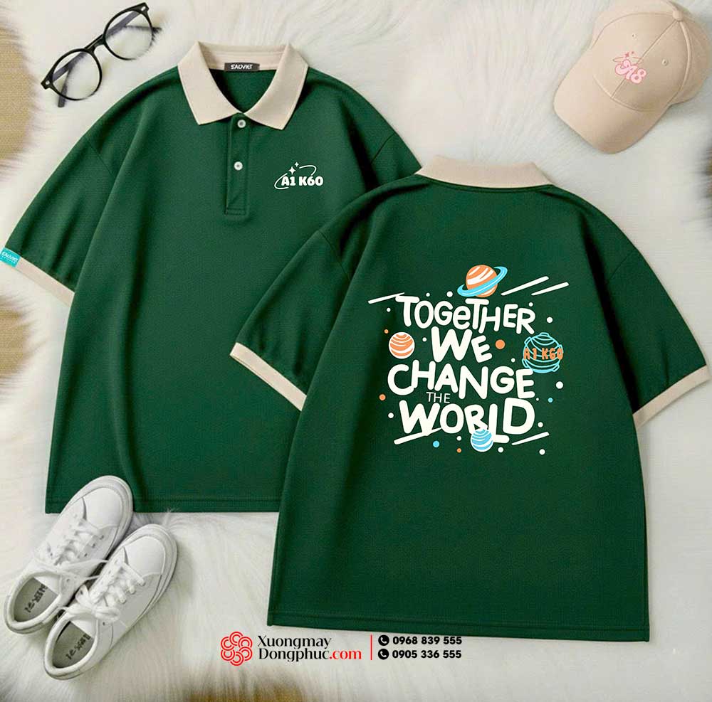 May và In áo Lớp A1 K60 Trường Láng Hạ - Together We change the world