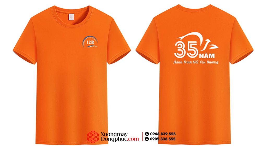 May và In áo cổ tròn Lớp 12B Trường THPT Cao Bá Quát niên khóa 1987-1990