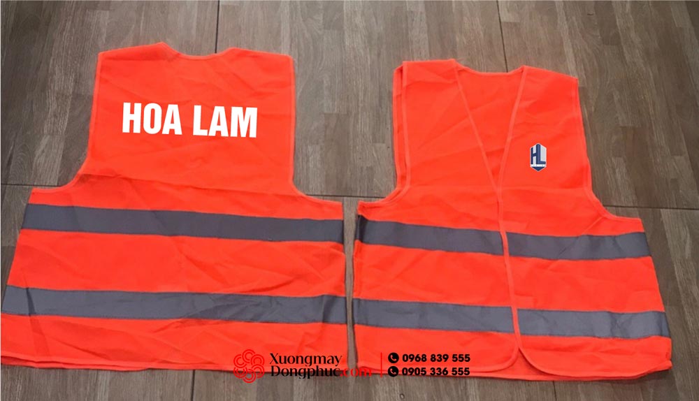 May và In áo gile đồng phục Công ty Hoa Lam màu cam