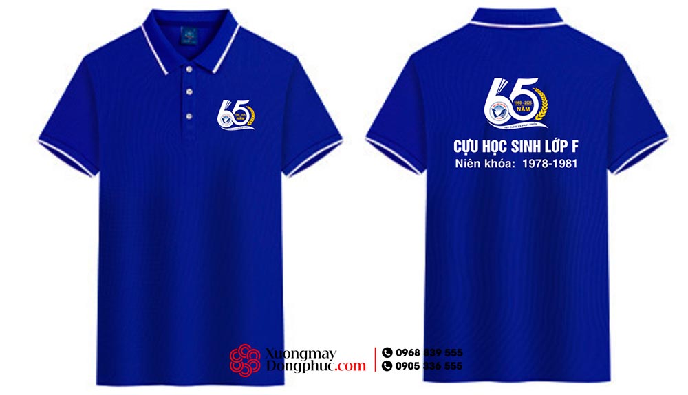 May và In áo phông Cựu học sinh Lớp F niên khóa 1978-1981 - 65 năm Xây dựng và Phát triển