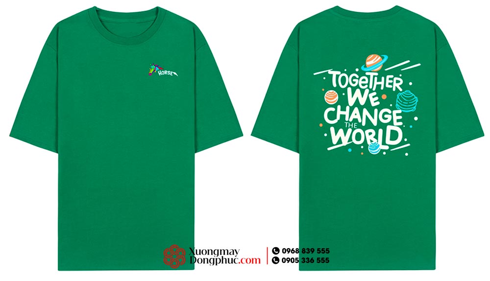 May và In áo phông đồng phục Horse - Together We change the World