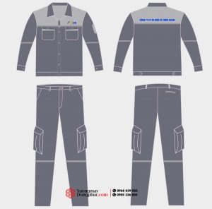 May và In đồng phục bảo hộ Công ty CP XD Điện và TMDV ASIAN màu xám