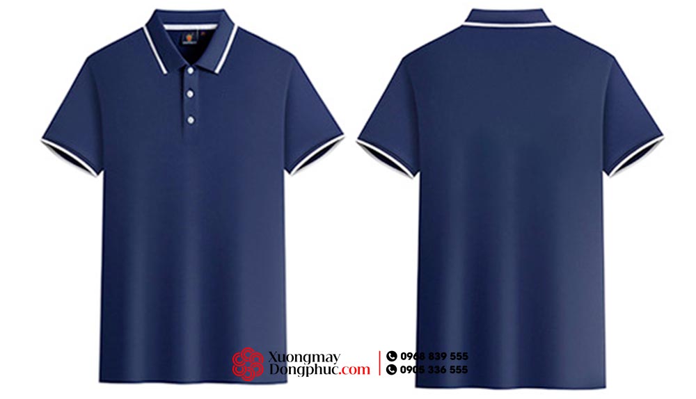 May áo polo đồng phục màu tím than