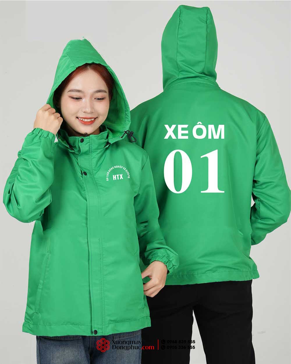 May và In áo gió HTX DU lịch nông nghiệp và dịch vụ – Xe ôm 01